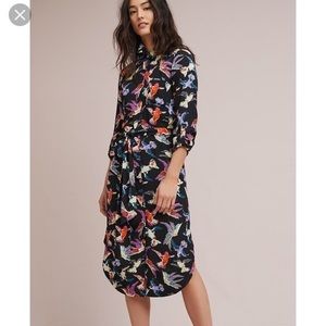 Anthropologie, Maeve Bird Print Shirtdress